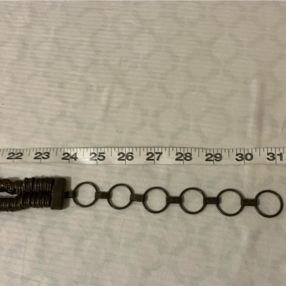 Artisan Wood & Metal Mixed Media Boho Festival Belt, Size Small - Picture 4 of 4